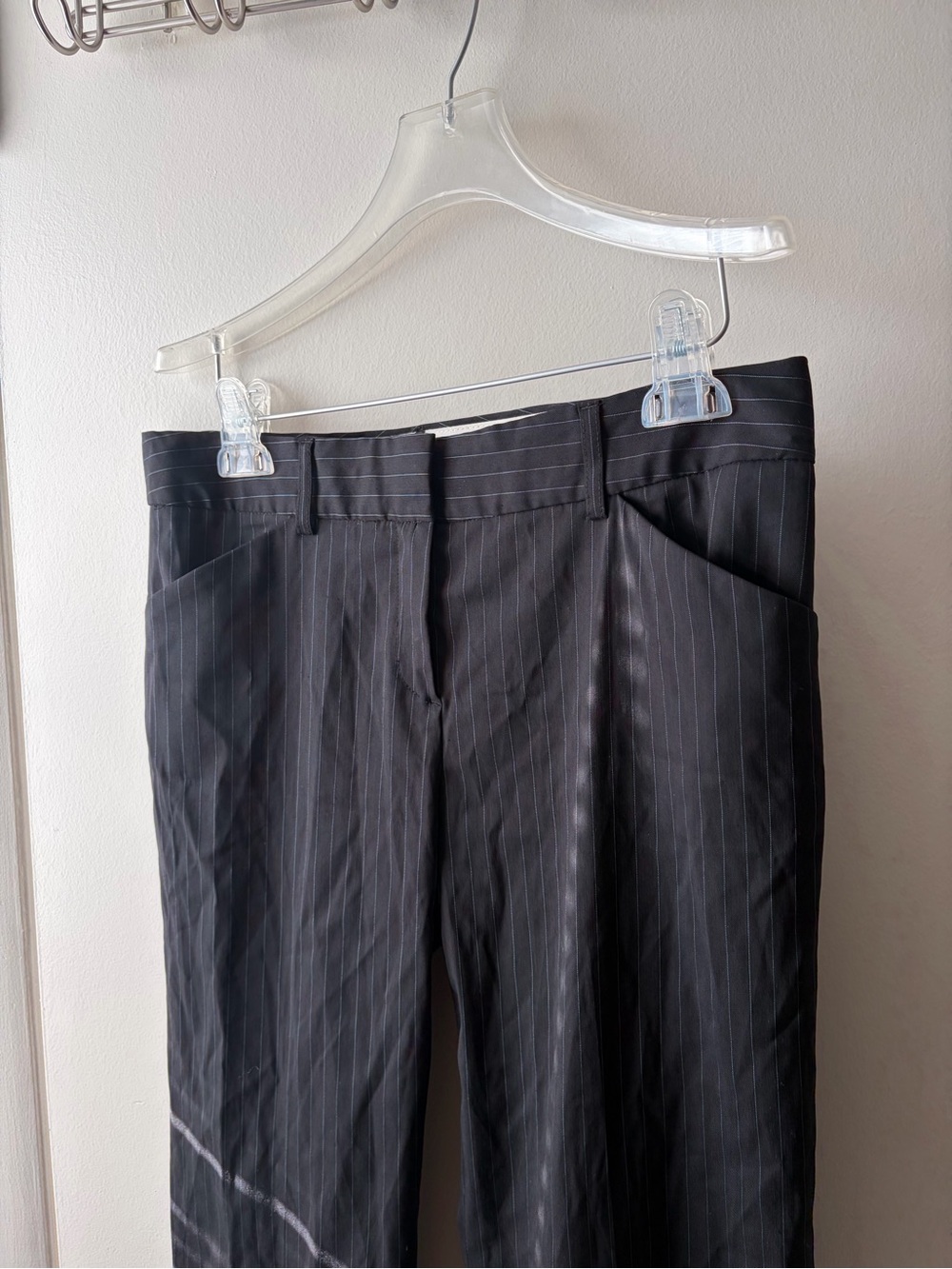 Theory Black Pinstripe Trousers - Picture 2 of 7